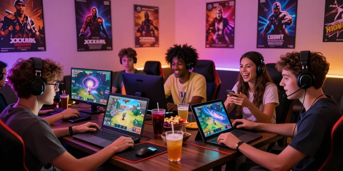 Players enjoying an exciting xxx game in a vibrant gaming lounge with interactive elements and devices.