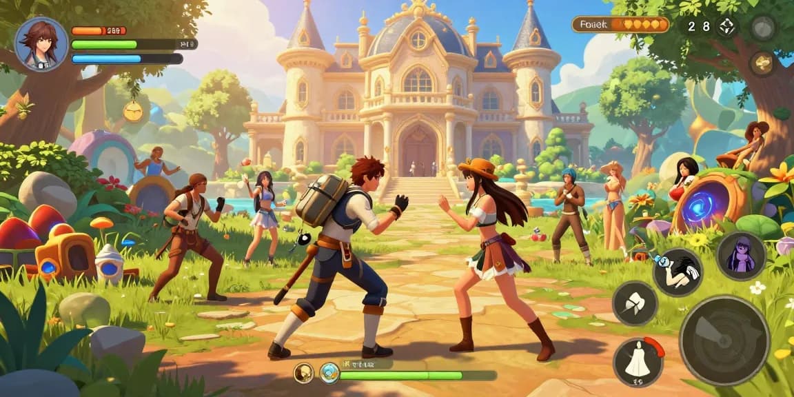 Engaging scene from degrees of lewdity game featuring diverse characters exploring an interactive adult fantasy world.