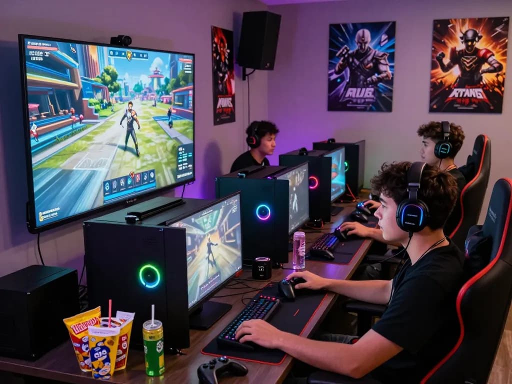 Bomwin gaming enthusiasts engaging in an immersive multiplayer experience.