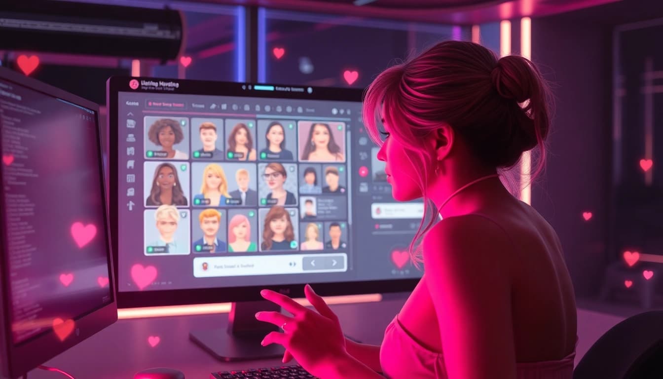 Dynamic representation of engaging NSFW AI character interactions with a vibrant chat interface.