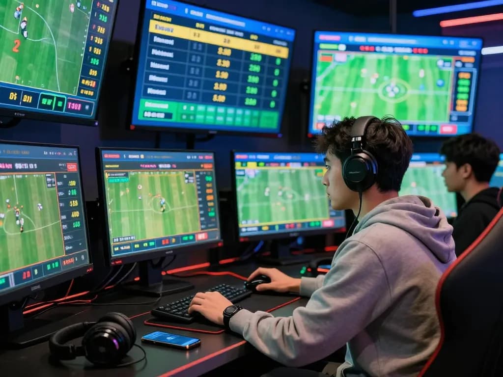 Sunwin online betting player engaged with various screens for an immersive experience.