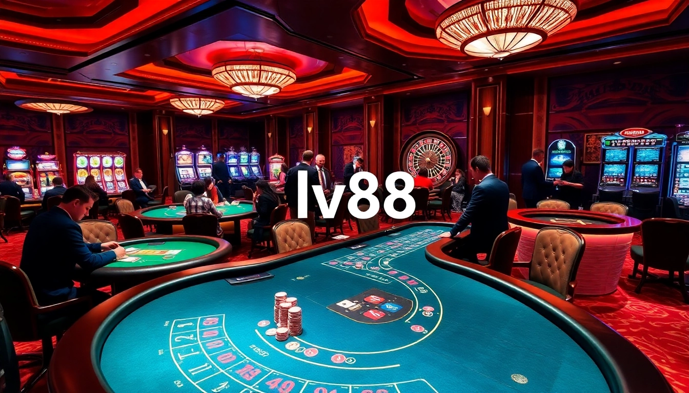 Experience winning thrills at LV88 with dynamic casino gaming tables and vibrant players.