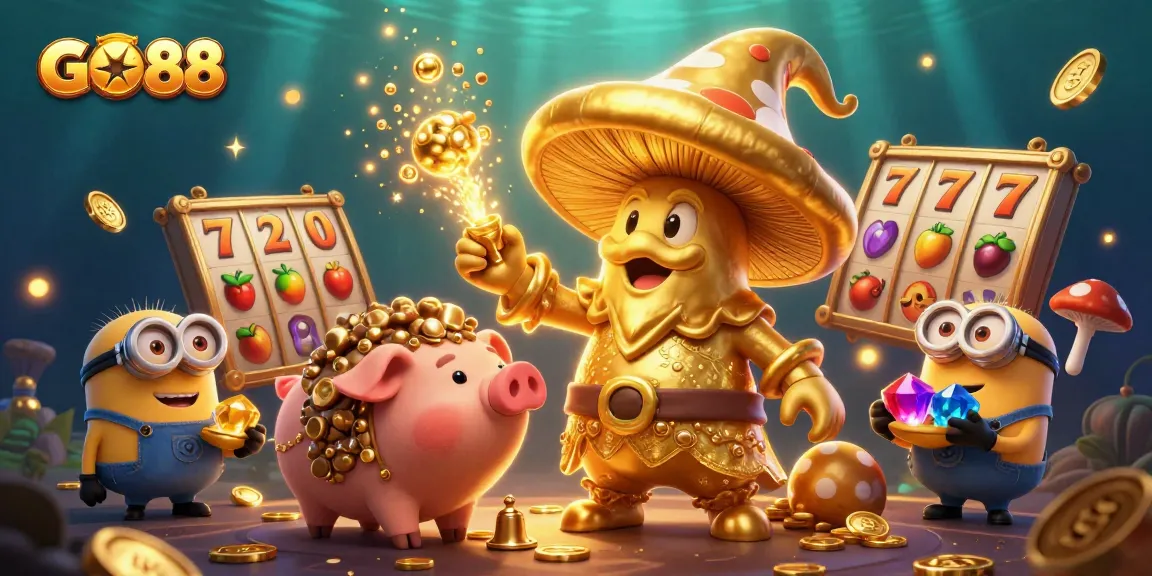 Experience the excitement of GO88 with golden wizard casting spells and winning treasures!