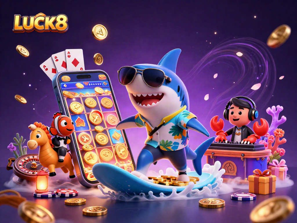 LUCK8 chuẩn bị cho một game chơi slot hấp dẫn với những đồng tiền vàng bay xung quanh