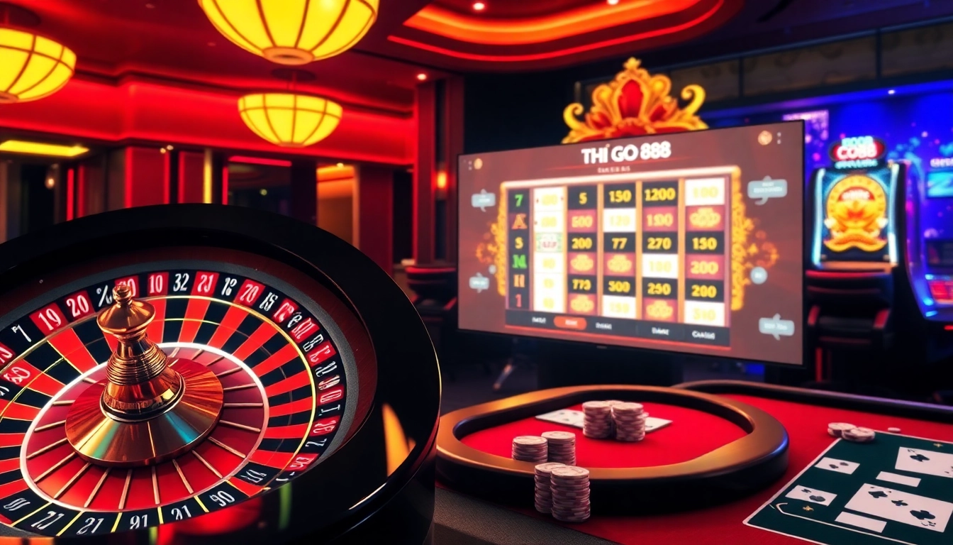 Engage in thrilling online gaming experiences with tải go88 at vibrant casino tables and slot machines.