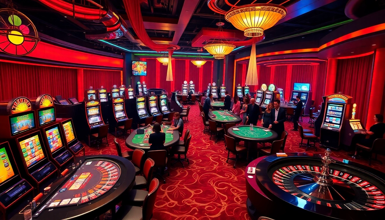 Experience the thrill of gambling at SODO with vibrant casino tables and lively players.
