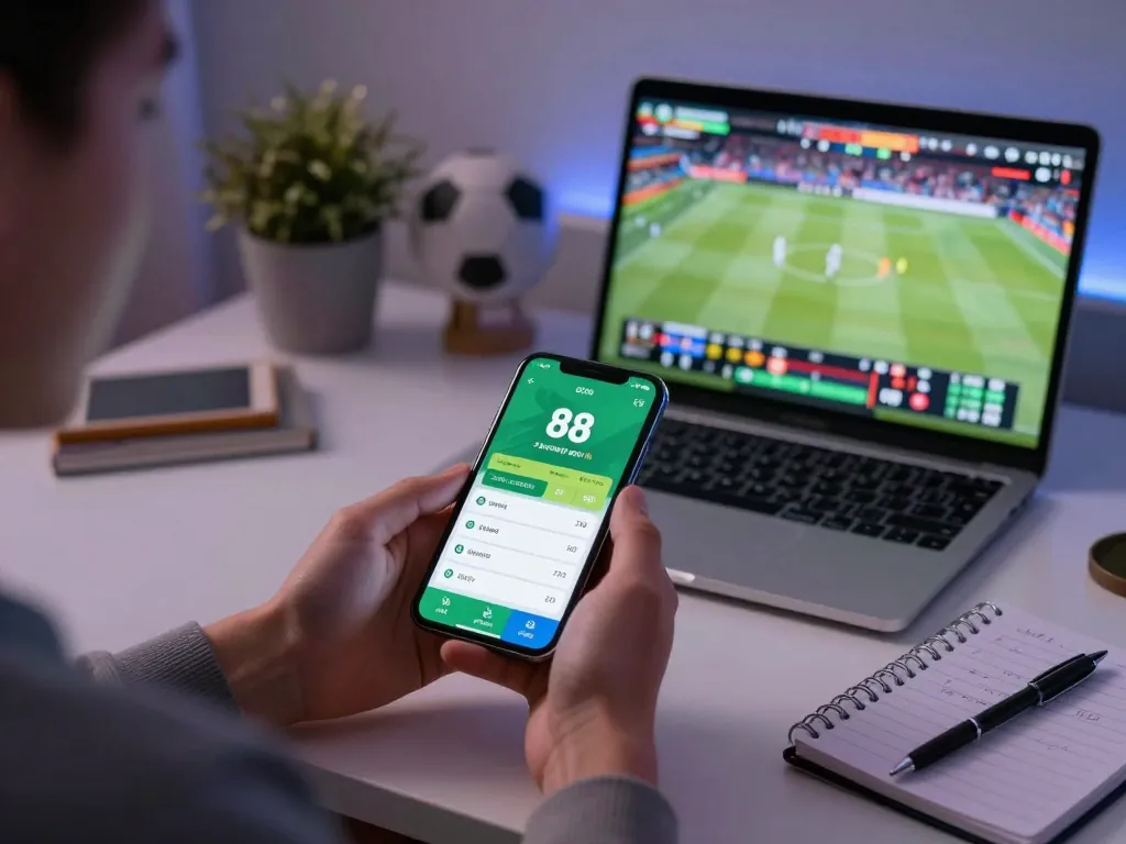 Gambling with go 88 app on smartphone to place bets on live sports