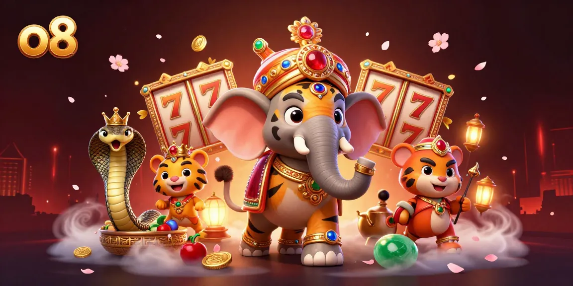 Experience thrilling slots games at o8 with vibrant 3D characters and dynamic casino elements.