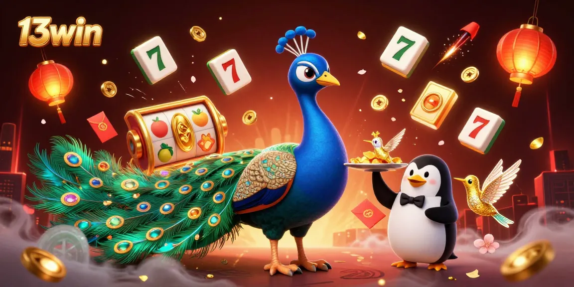 Engage with the vibrant world of 13win as characters celebrate lucrative wins with golden chips and festive decorations.