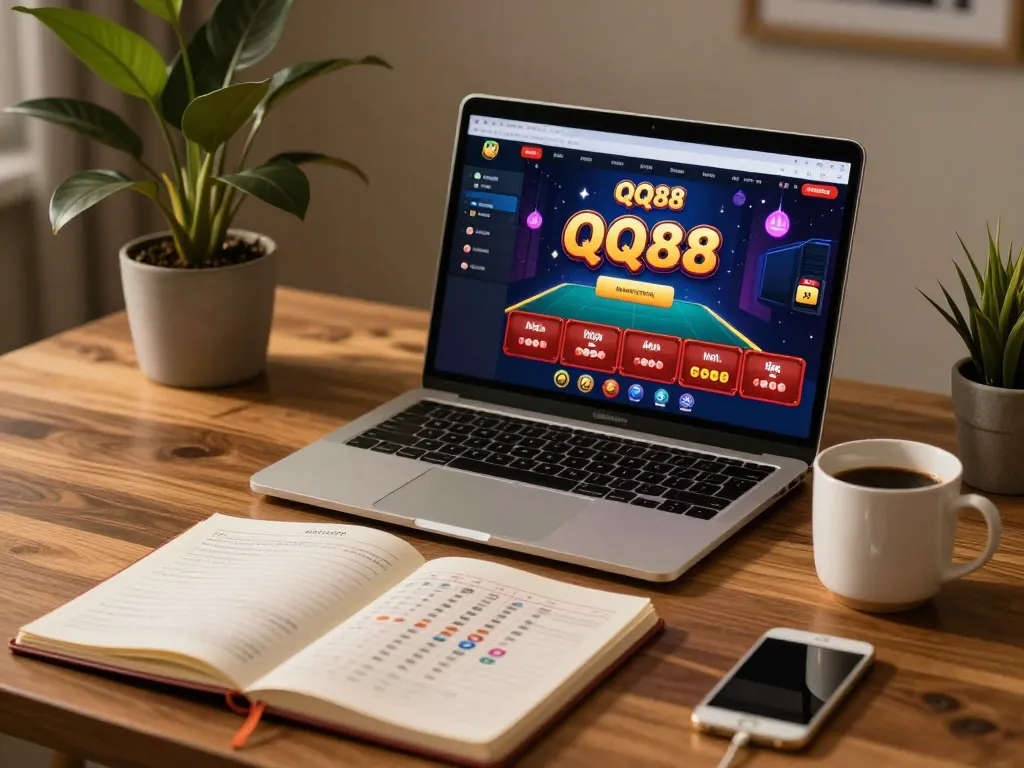 Player enjoying a strategic gaming session on QQ88 with cozy home setup and engaging interface.