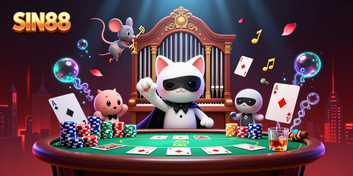 Experience exciting SIN88 casino action with vibrant characters and gaming elements in a dynamic 3D scene.