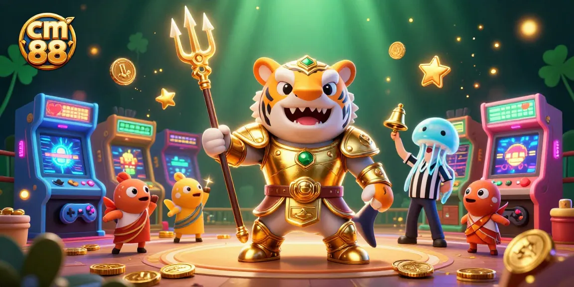 Engage in thrilling gameplay at cm 88 with a stunning 3D casino scene, where a fierce shark and vibrant game elements collide.