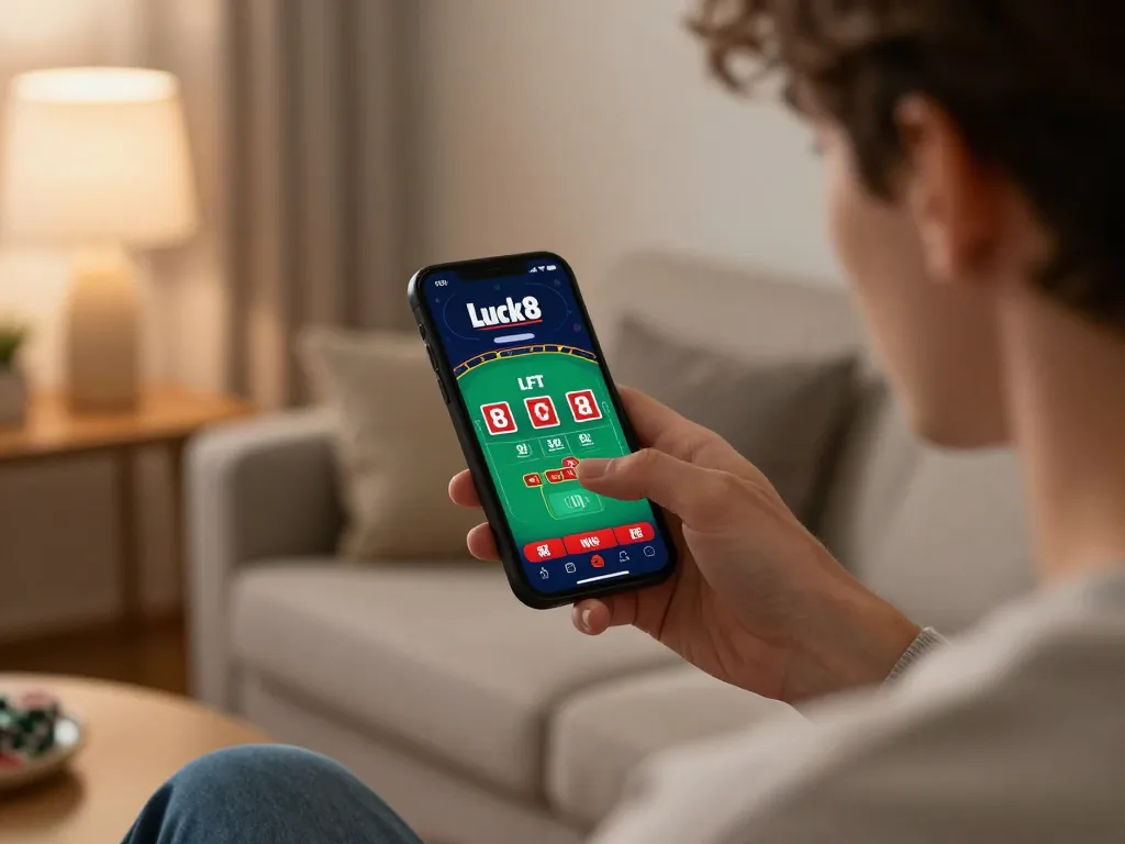 Play blackjack on the Luck8 casino app while enjoying a cozy home atmosphere