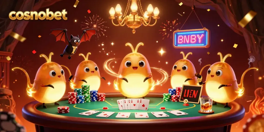 Light up your game with cosmobet, where glowworms and poker chips create a dazzling casino scene.
