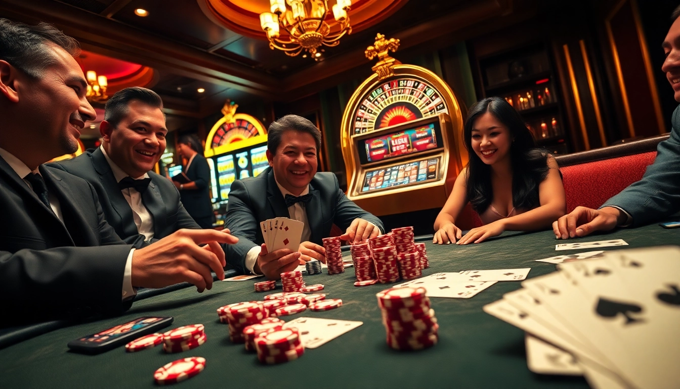 An engaging casino scene highlighting the excitement of an 8k bet with poker chips and a roulette wheel.