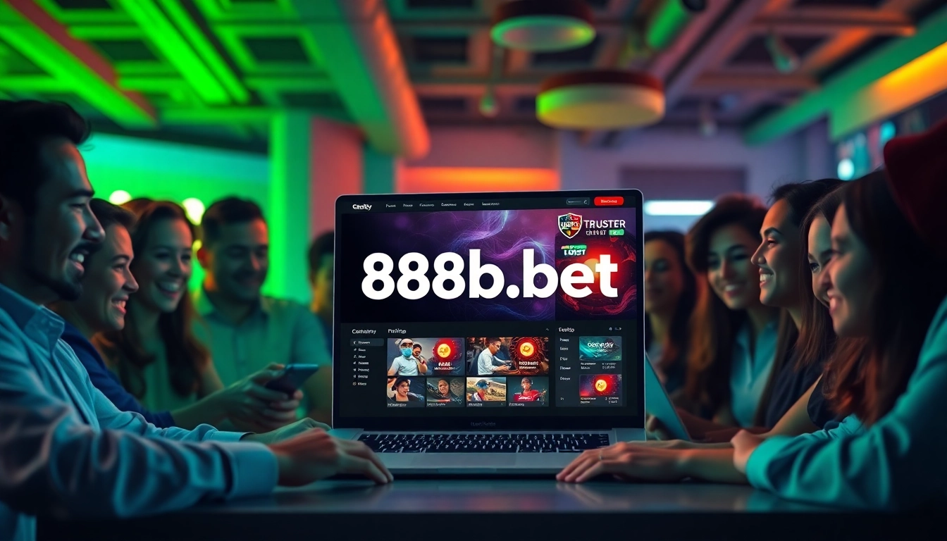 Engaging scene of players enjoying 888b.bet's online gambling platform, showcasing a dynamic user interface.
