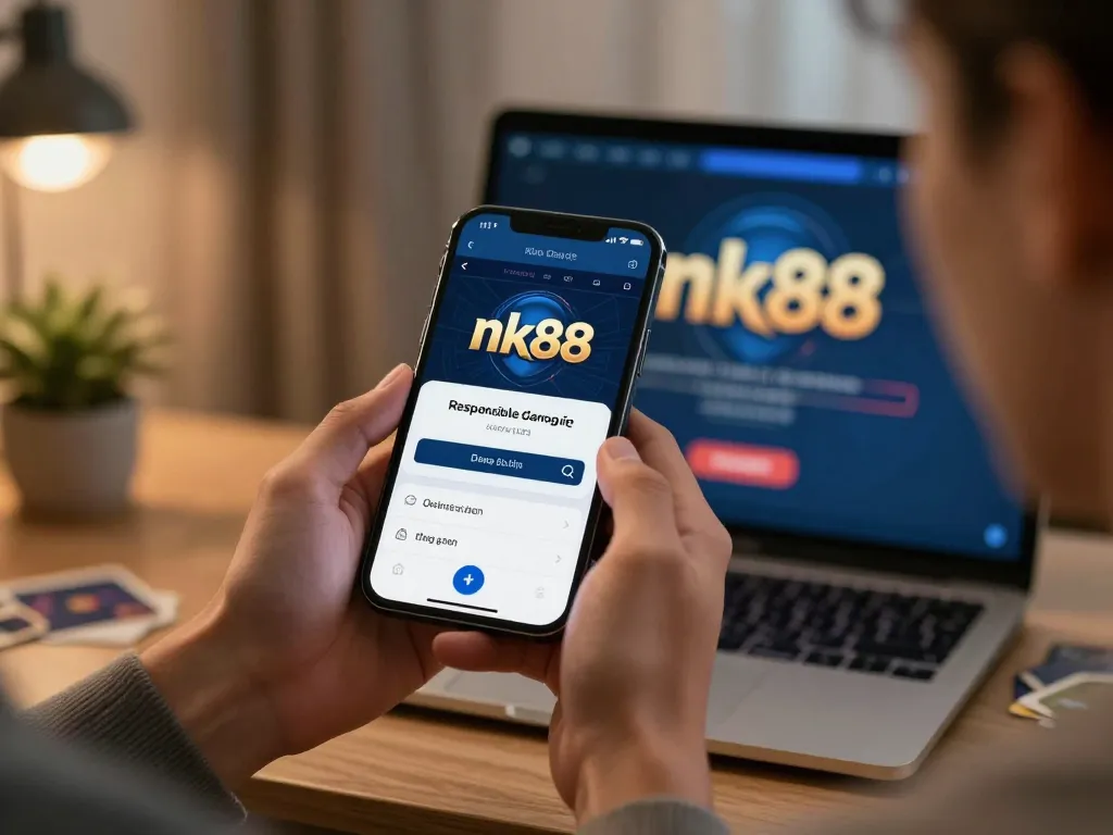 Engaging with the nk88 đăng nhập app on a smartphone for online gambling.