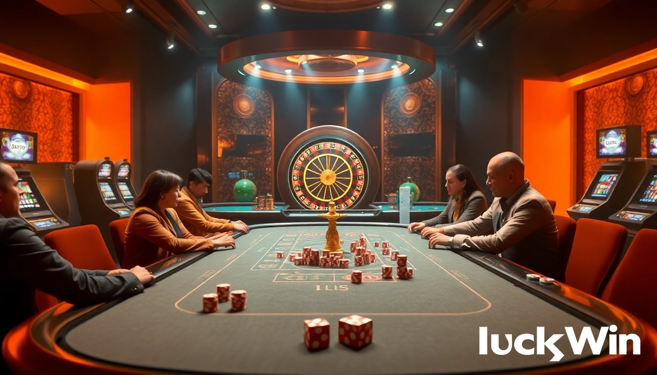 Experience the thrill of high-stakes gaming with LuckyWin's vibrant casino atmosphere.