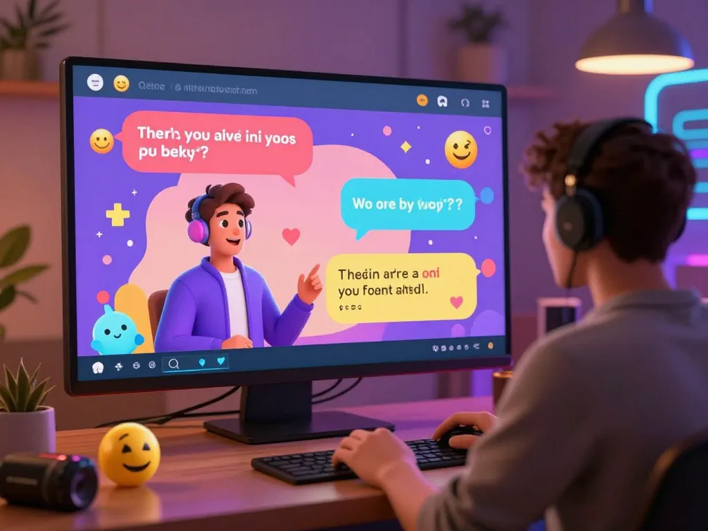 Engaging user interface of an AI porn chat platform with animated avatars and flirty conversation bubbles.