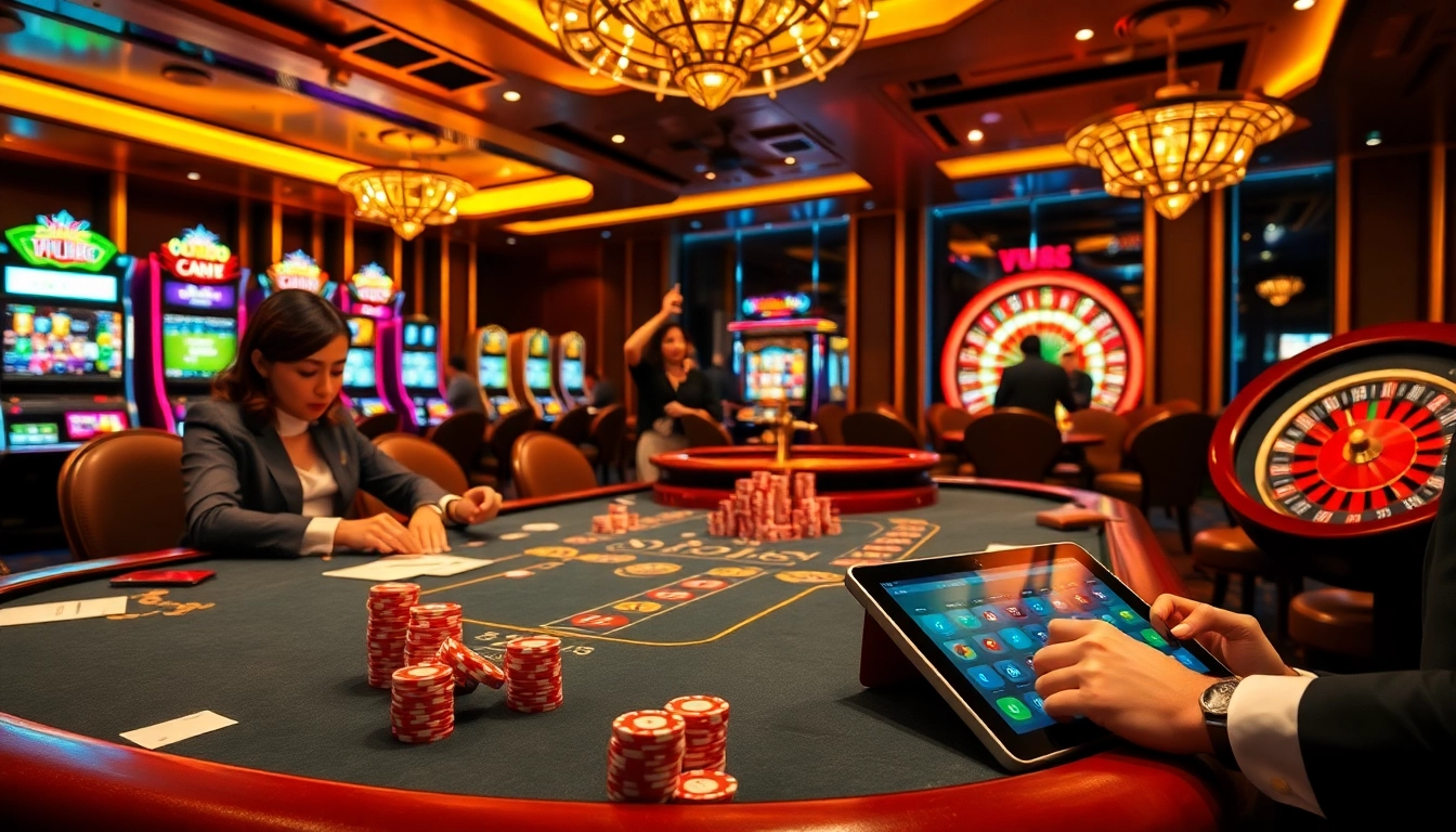 Exciting vu88 club casino scene featuring vibrant games and action.