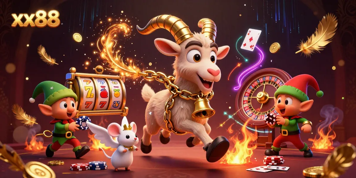 Experience thrilling wins at xx88's festive casino with playful characters and dynamic gaming elements.