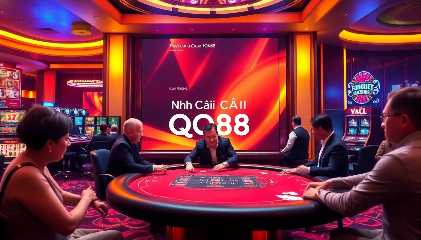 Exciting gameplay experience at Nhà Cái QQ88 featuring vibrant casino elements and professional dealers.
