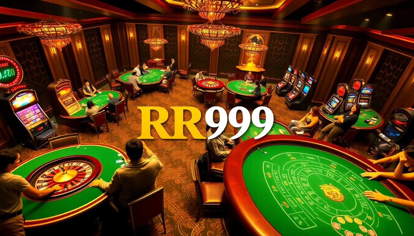 Experience the thrill of winning at RR99 casino with vibrant tables and enthusiastic gamblers.