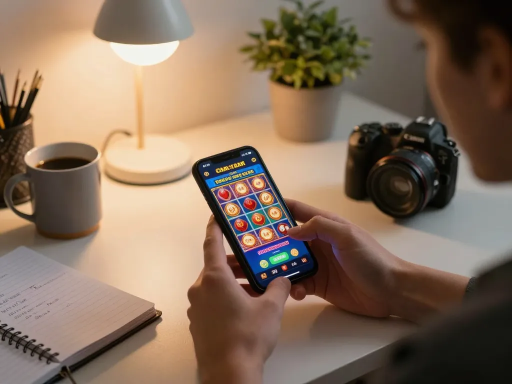 Engaging in responsible gaming with tg88 nhà cái on smartphone in cozy home office