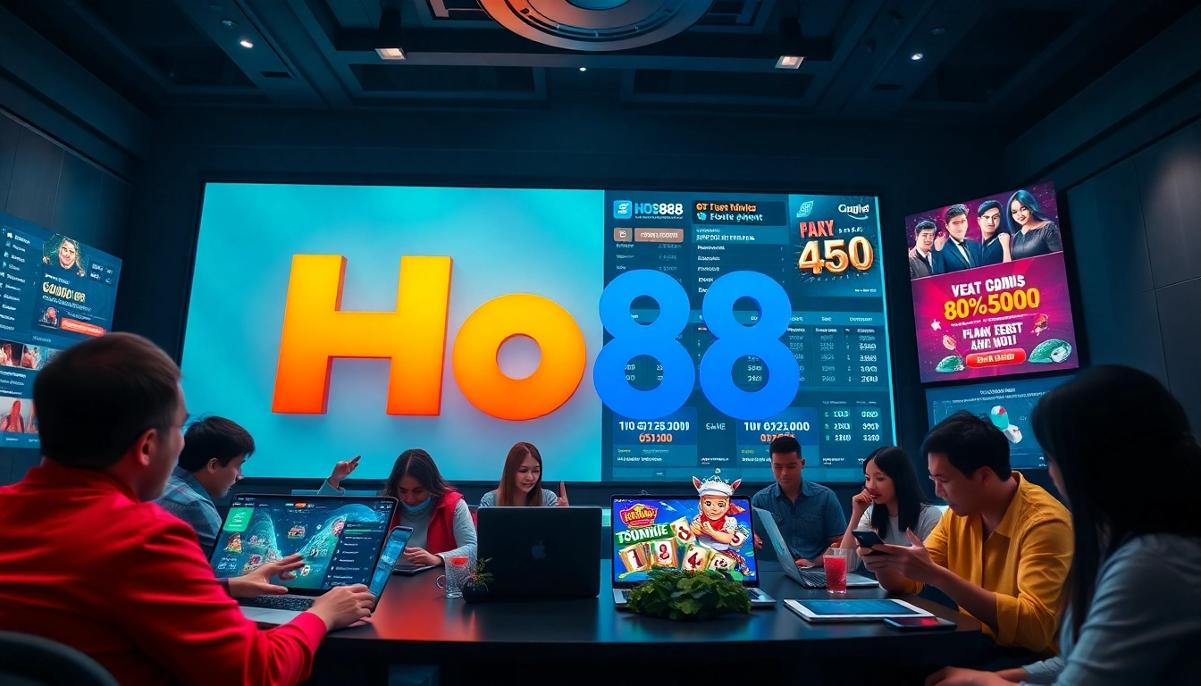 Experience the excitement of betting at Ho88, showcasing a modern gaming interface with players engaged in online gambling.