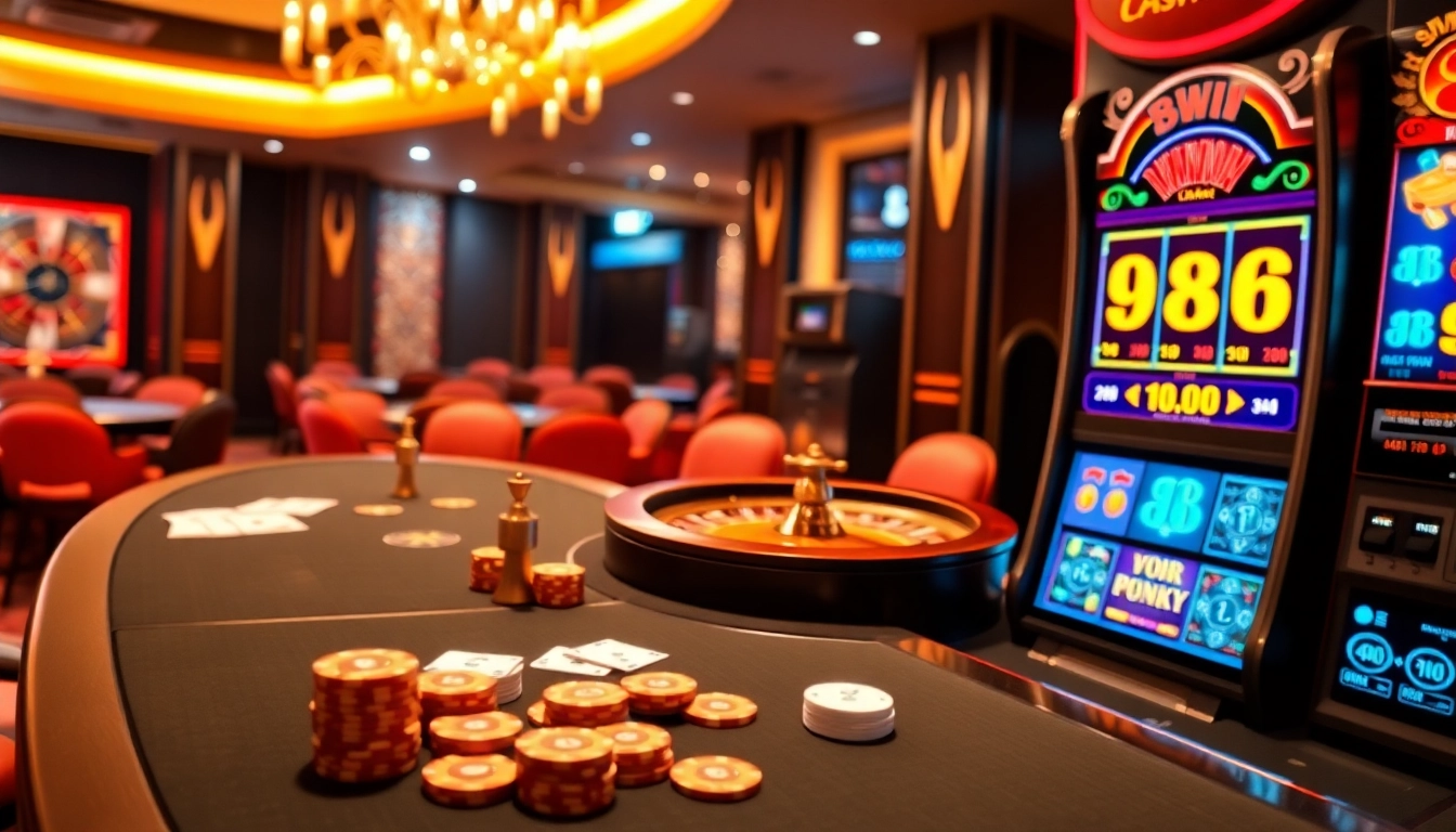 Experience the thrill of gambling at 98win's luxurious casino tables and vibrant interfaces.