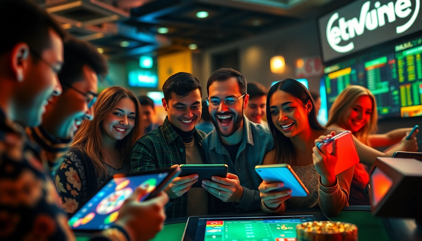 Engaging online gambling scene showcasing diverse players at s666.nyc with vibrant atmosphere and modern devices.