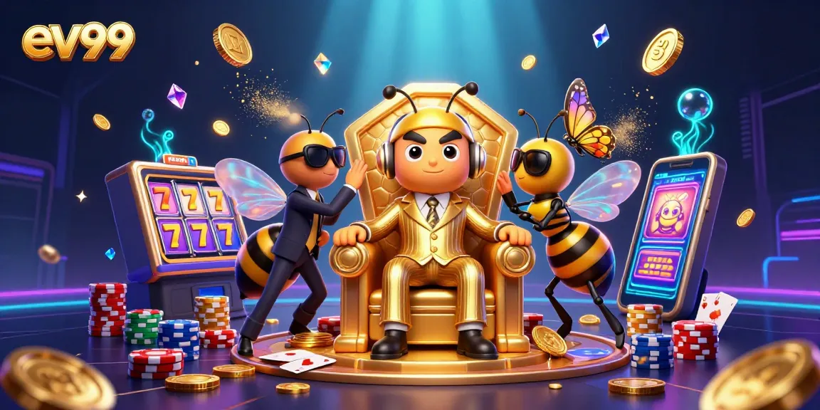 ev99 visualizes thrilling slot games featuring luck and excitement in a vibrant casino scene.