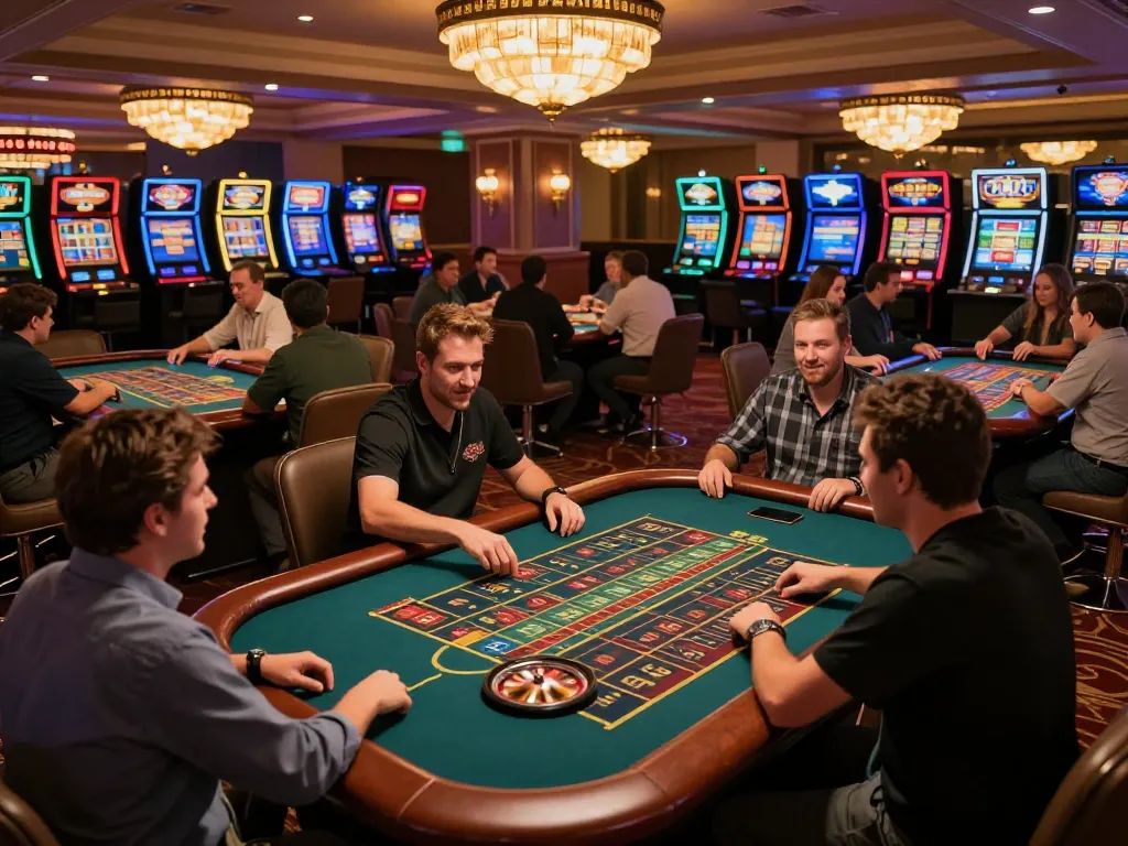 Players strategizing bets at 23winn's colorful roulette tables.