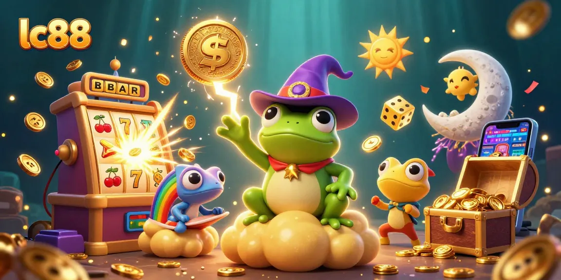 Experience the excitement of lc88 with cartoon characters and vibrant casino elements.