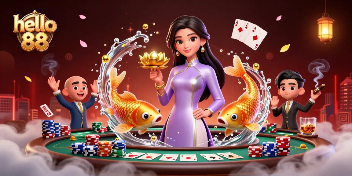 Engage with hello 88 in this thrilling poker scene featuring vibrant casino elements.