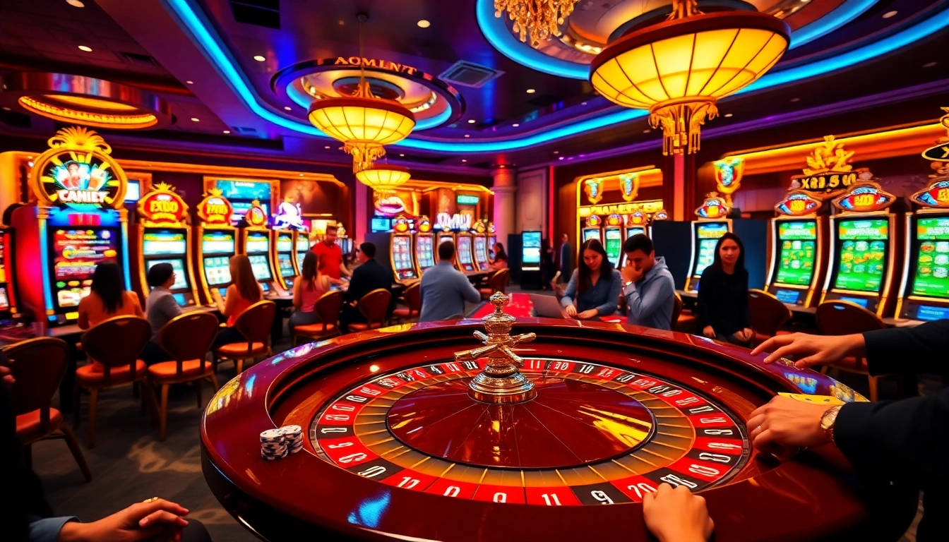 Experience the thrill of x88 com with players engaging at a vibrant casino table.