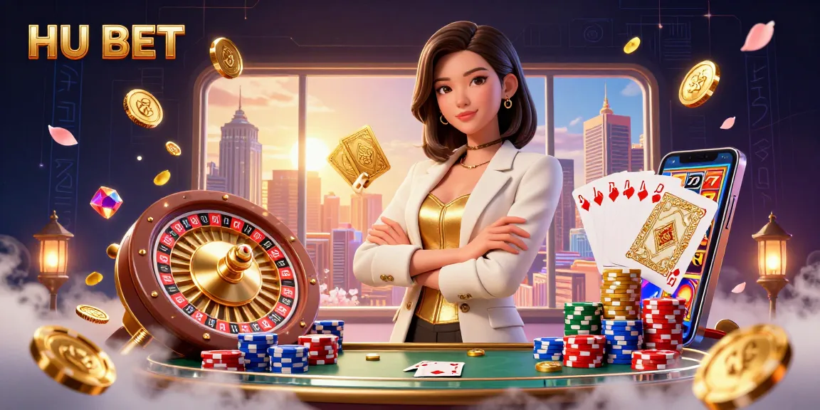 Experience the intense excitement at HU BET with a powerful businesswoman in a luxurious casino setting.