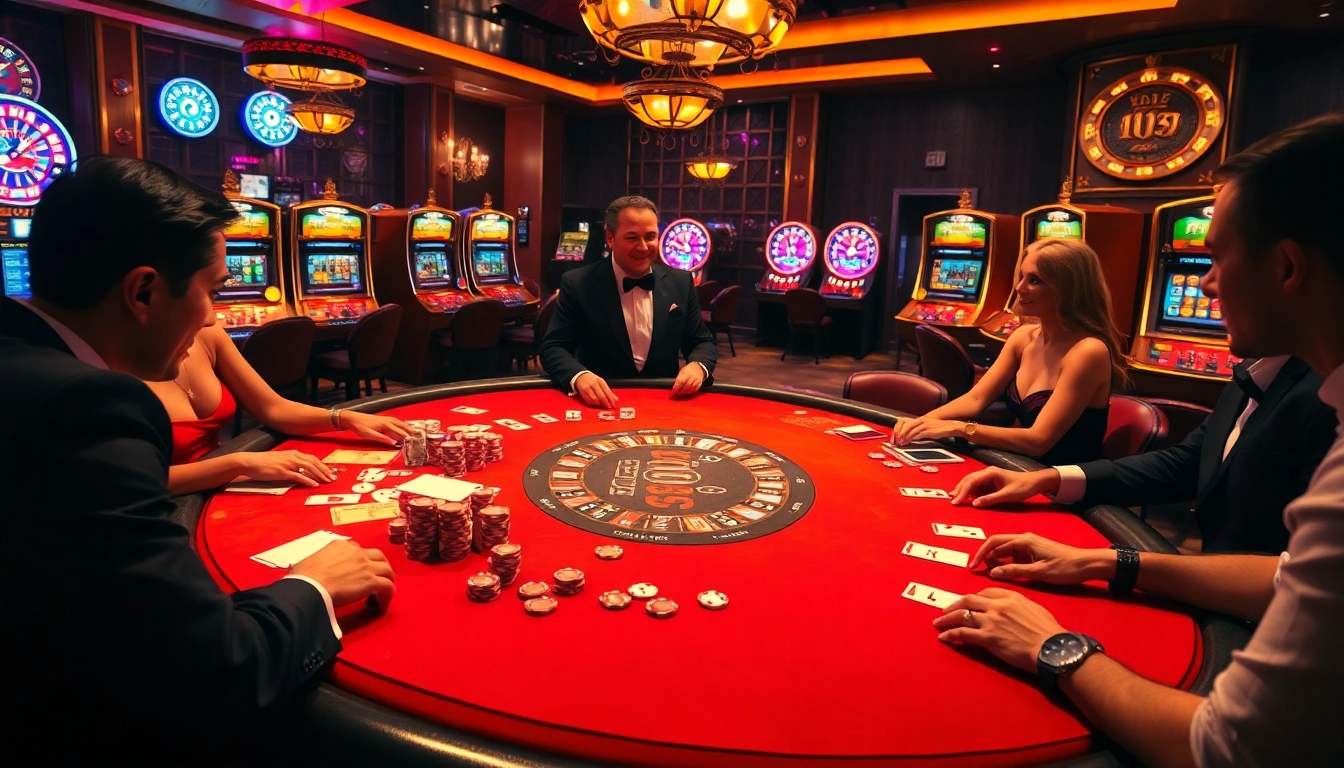Experience the thrill at i9bet's luxurious poker table, filled with colorful chips and eager players.
