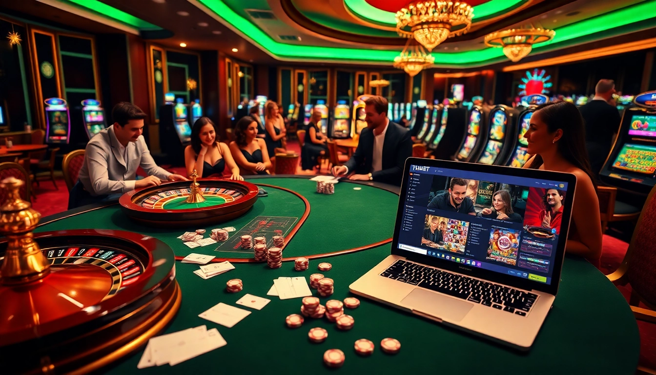Engaging players enjoying the THABET web casino experience with vibrant tables and exciting games.