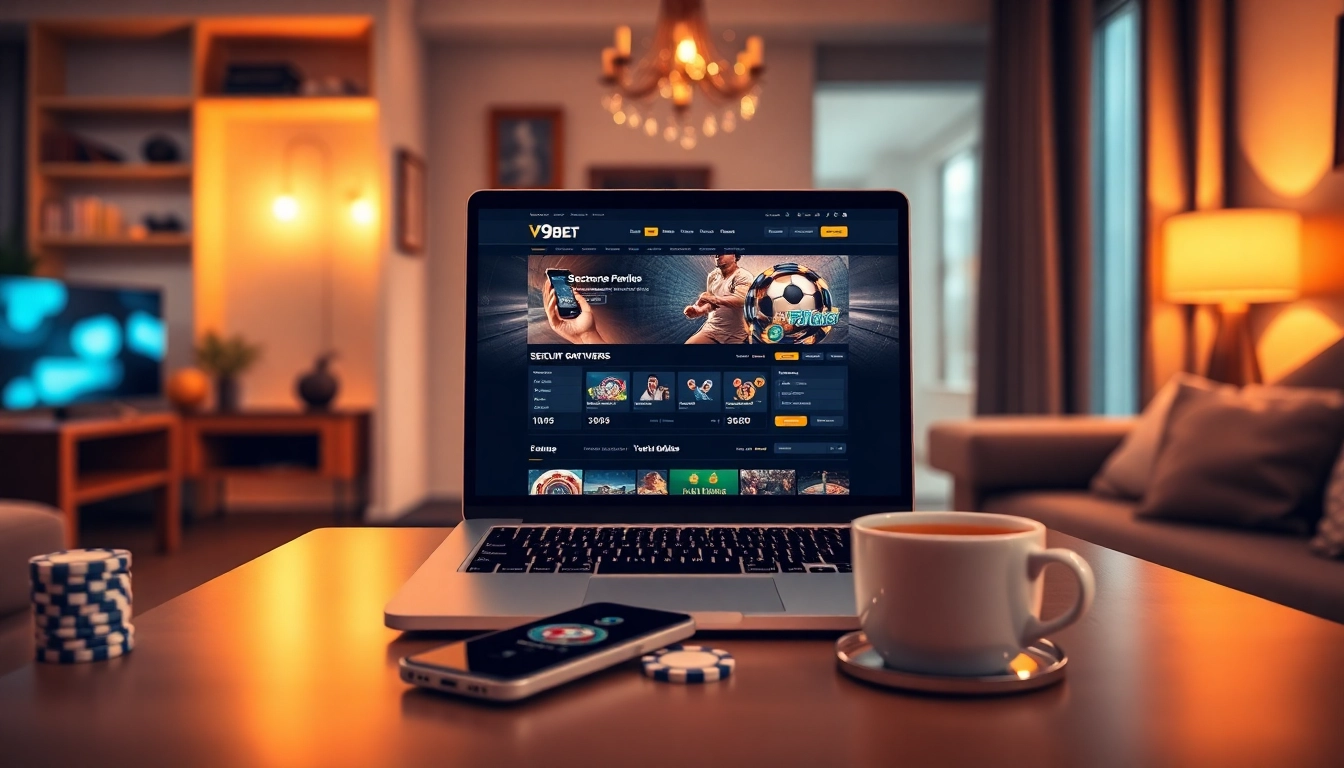 Experience V9bet.ce in a modern online gambling setting with luxury vibes