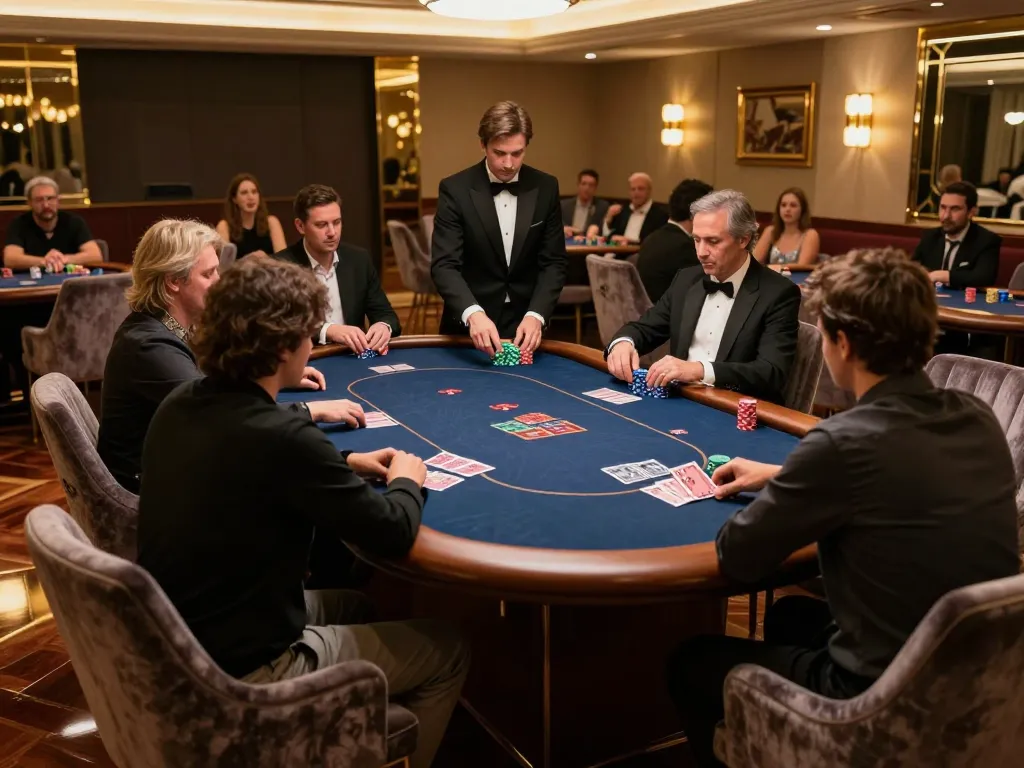 Engaging poker game in VIP area at trang chủ luck8 showcasing players and high-stakes strategy.
