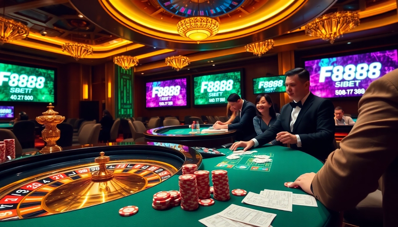 Experience high-stakes gambling at F88BET with luxury casino tables and thrilling gameplay.