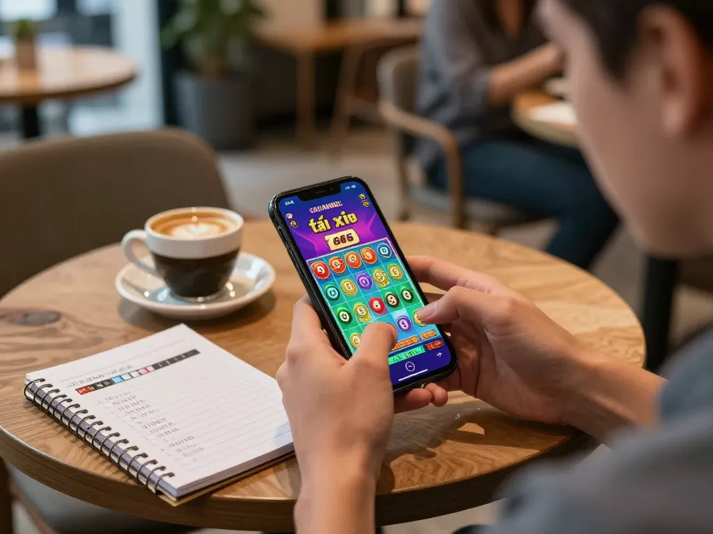 Tài xỉu online gameplay on a smartphone, highlighting casual mobile gaming strategies.
