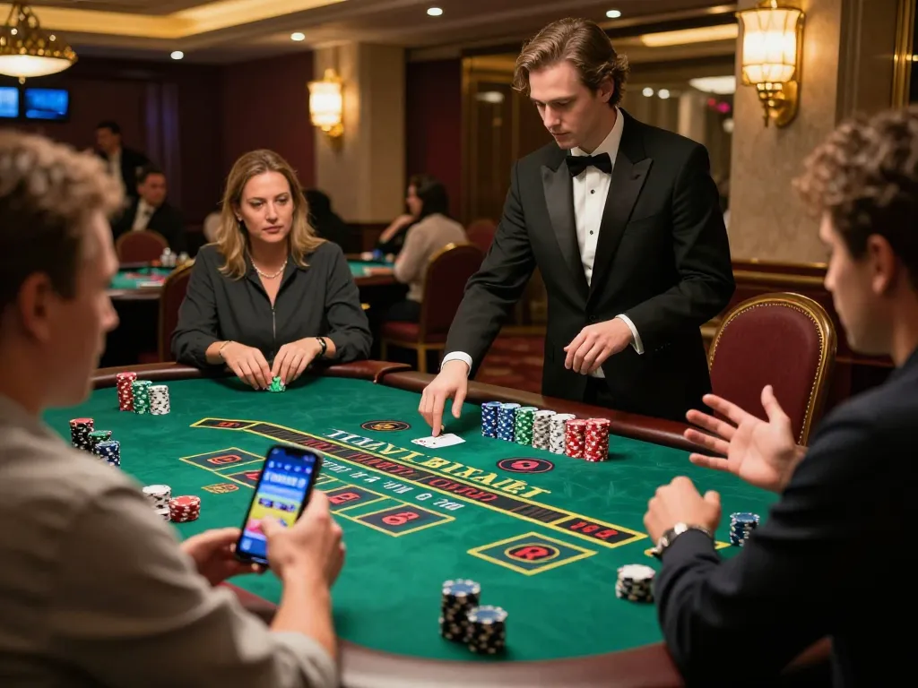 Players enjoying a thrilling baccarat game at Hitclub's luxurious live casino