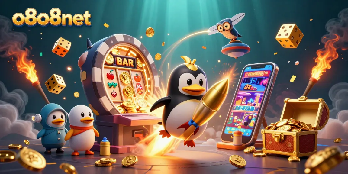 Join the exciting world of o8o8net with a thrilling illustration capturing a casino adventure filled with jackpots, games, and excitement.
