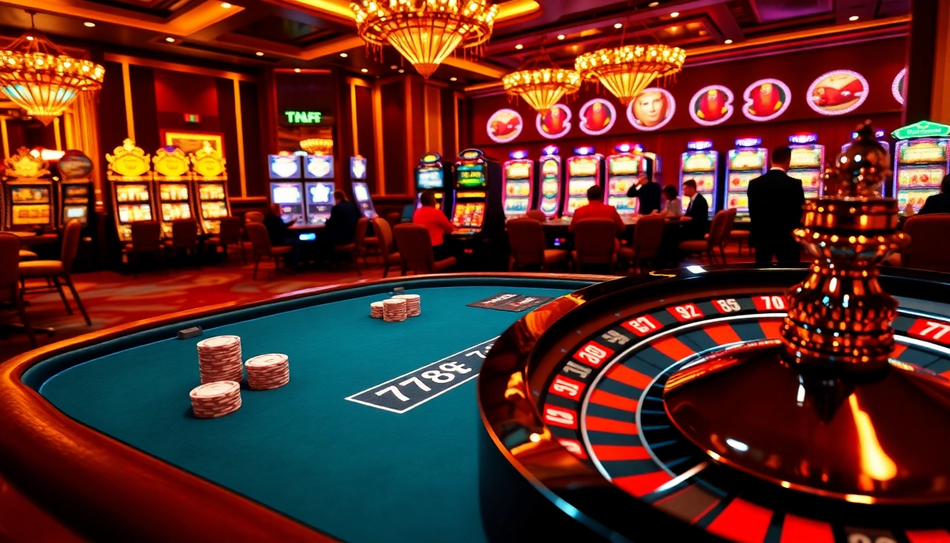 Experience the excitement of betting at 789F with vibrant casino visuals of slots and poker.