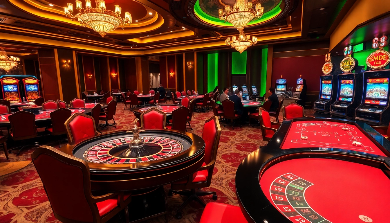 Exciting gameplay at king 88 featuring a luxurious casino atmosphere with vibrant gaming tables.