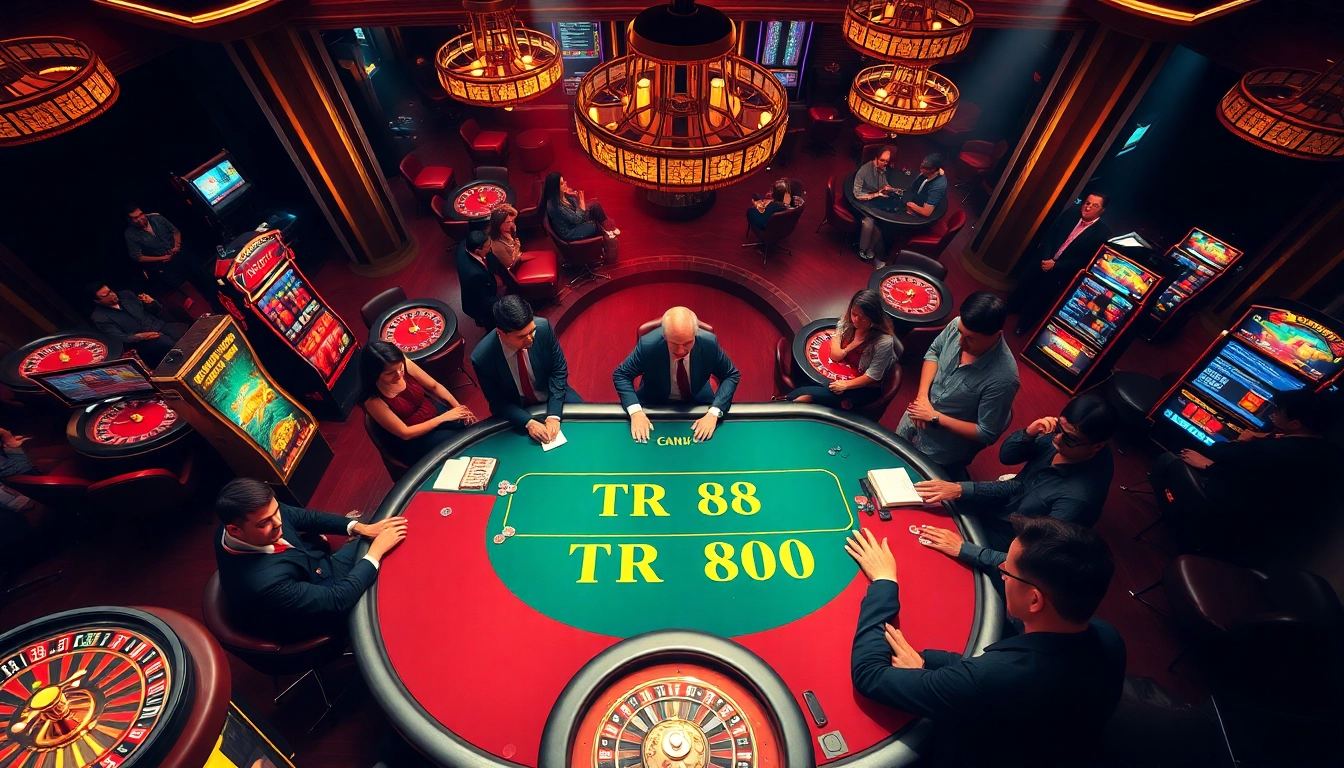 Watch players at the TR88 casino table experience high-stakes excitement during a thrilling game.
