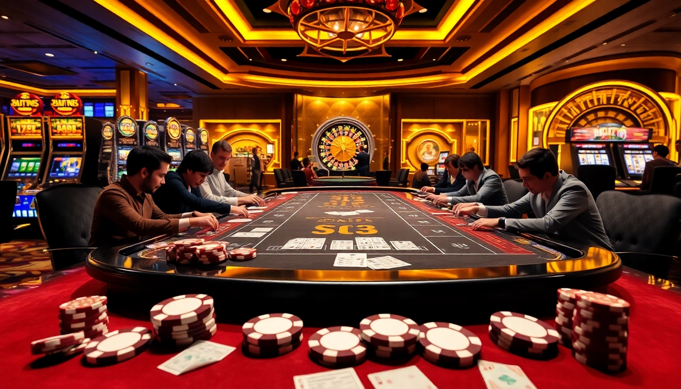 A thrilling gaming experience at nhà cái nk88 featuring professional poker and luxurious casino ambiance.