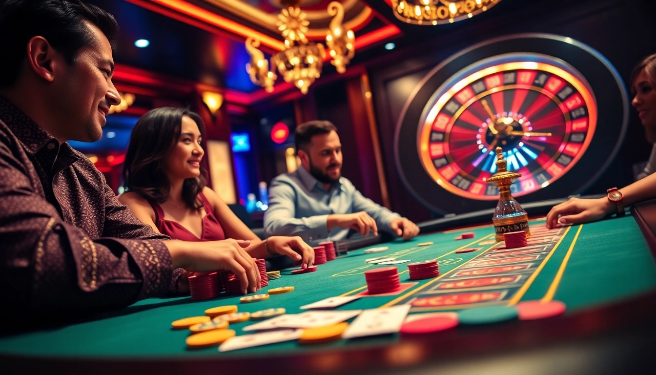 Experience the thrill of high-stakes poker at KK555 casino table with vibrant playing cards and chips.